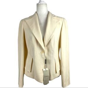 New Emporio Armani Single-breasted Fitted High/low Peplum Blazer Size 12